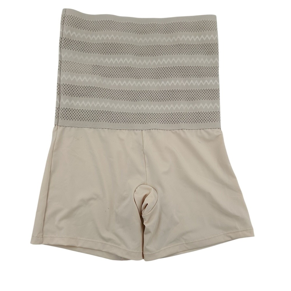 Unbranded Women Large High Waisted Shapewear Shorts Tummy Control Beige